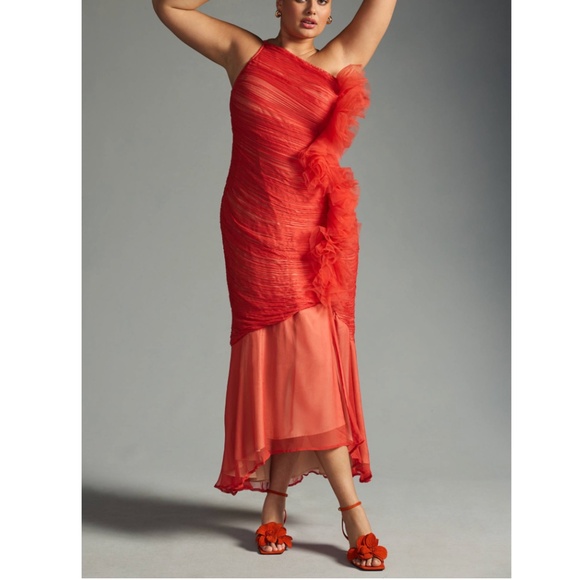 Vineet Bahl Ruched One Shoulder Dress Size XL - Picture 1 of 5